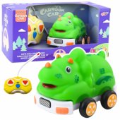 Nuotoliniu būdu valdomas RC automobilis mažyliams, dinozauras, žalias