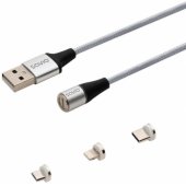 CL-156 USB-A/ USB-C + microUSB + Lightning 2m Grey