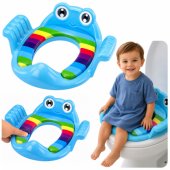 Toilet Seat Cover for Children Soft Seat with Handles Blue