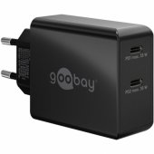 USB-C dual fast charger 35W PD black 2x USB-C