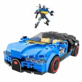 Robotinis automobilis 2 viename Hurricane Blue konstruktoriaus kaladėlės, 328 vnt.