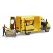MB Sprinter DHL su vairuotoju, modelinis automobilis (geltonas)