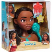 Just Play Disney princesės Vaianos šukuosenų formavimo galva, makiažas ir šukuosena