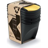 Prosperplast atliekų rūšiavimo šiukšliadėžė 3 x 25L juoda (CEN-80961)