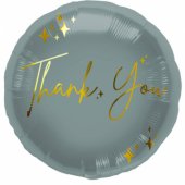 Folinis balionas „Thank you“ 45cm pilkas/ auksinis
