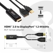 CLUB3D HDMI 2.0 TO DISPLAYPORT 1.2 4K60HZ HDR M/ F ACTIVE ADAPT