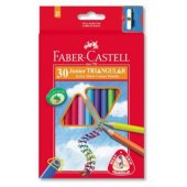Faber-Castell Kredki Jumbo Trójkątne 30 Kolorów + Temperówka Opakowani