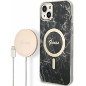 Marble MagSafe Case + Wireless Charger iPhone 14 Plus black