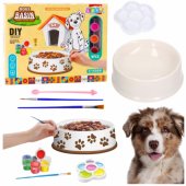 Creative Set Dog Bowl For Painting Paints Brushes DIY 6 pcs.
