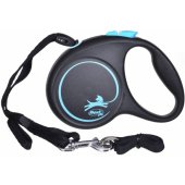 Flexi automatinis pavadėlis Black Design S, juosta 5 m, juodos spalvos