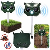 Solar Owl gyvūnų baidymo priemonė su judesio jutikliu, ultragarsu ir LED lemputėmis