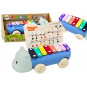 Hippopotamus Cymbals On Wheels Instrument For Children Colorful Educat
