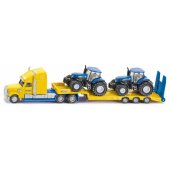 Sunkvežimis su New Holland traktoriais, modelinė transporto priemonė