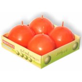 Candles Ball Orange 4pcs 5.5x5.5x5.5cm