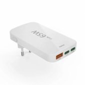 00201976 Flat Charger 220V With 2xUSB-C/ USB-A 65W White