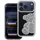 _8447741 Sidabrinis „Teddy Bear“ dėklas, skirtas iPhone 17 Pro Max / 18 Pro Max