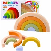 Rainbow Puzzle mažyliams, pastelinės guminės kaladėlės, 5 vnt.