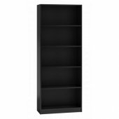 Topeshop 60 cm lentyna, lentyna ir spintelė knygoms ir segtuvams, juoda