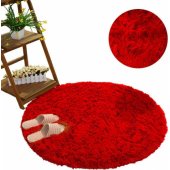 Strado Shaggy Round Carpet 100x100 BloodyRed (Bright Red)