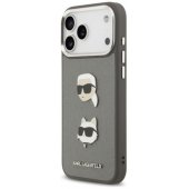 FW Grained Karl & Choupette Heads Case iPhone 17 Pro Max Gray