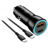USB-A/ C PD QC3.0 30W + cable USB-C Black