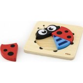 Viga Toys VIGA pirmasis medinis galvosūkis mažyliui „Boružėlė“