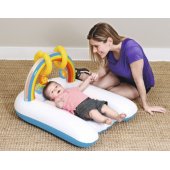 Inflatable baby changing mat with toys