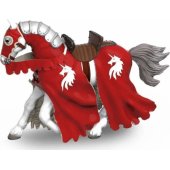 Figurka Papo Koń czerwonego rycerza z włócznią