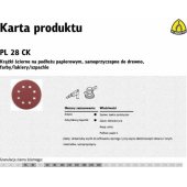 Klingspor self-adhesive abrasive disc 125mm PL28CK gr.180 GLS5, 8 o