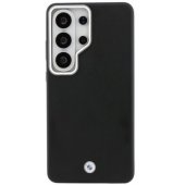 Signature PU Leather Metal Logo Magnetic Case Galaxy S26 Ultra Black