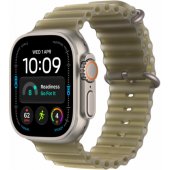 49 mm permatomas jūros dumblių spalvos Ocean Band ilginamasis dirželis, natūralaus titano apdaila