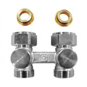 Herz Zestaw przyłączeniowy grzejnikowy prosty 3/ 4x1/ 2®® z dwoma nyplam