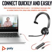 Poly BW 3310 Mono Microsoft Teams USB-C +USB-C/ A Adapter