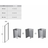 PPS 900 mm h=1900 Satin/ Clear glass
