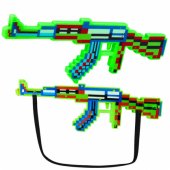 Pixel Rifle Weapon Lights Sounds Laser Green 45 cm
