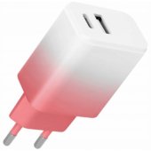 LSIG-AC-20 USB + USB-C 20W white-pink