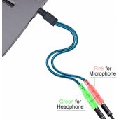 "Y-JACK 3.5mm Stereo Jack Splitter Headset Y-Adapter 1 male+2 Female"