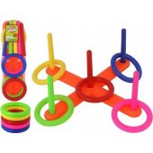 Arcade Game Throw Colorful Hoops to a Target