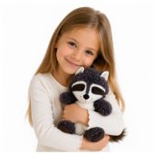 Plush Toy Cuddly Animal Raccoon White and Gray 25 cm