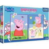 Trefl Dwustronne Puzzle 2x10 elementy Baby Maxi Pogodny dzień Peppy 4w