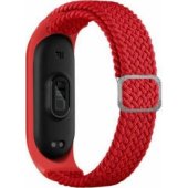 Tekstinis dirželis Mi Band 5/ 6/ 7, raudonas