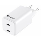 Wall Charger 2xUSB-C PD 65W White