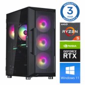 Ryzen 5 5500 16GB 250SSD M.2 NVME+2TB RTX3050 6GB WIN11 Black