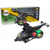 LeanToys Military Helicopter Huge Wings Lights Sound Turns S