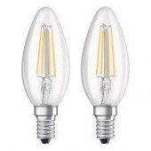 LEMPUTĖ LED B40 4W E14 827 470LM FIL 2VNT