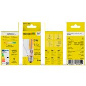 LED kaitrinė lemputė E27, A60, 6W, 840lm, 3000K, 360°