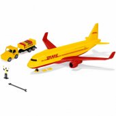 SIKU DHL cargo plane with accessories, model vehicle blue/ white