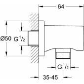 Rainshower Shower outlet elbow, 1/ 2 Supersteel