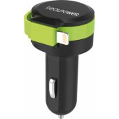 Car charger 1xUSB-A 2.4A black/ green