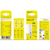 LED kaitrinė lemputė E14, G45, 4W, 520lm, 3000K, 360°